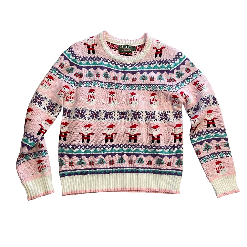 Cute Holiday Pink Christmas kawaii xmas sweater size small Lubot